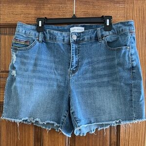 Lane Bryant Embroidered Denim Shorts Size 14